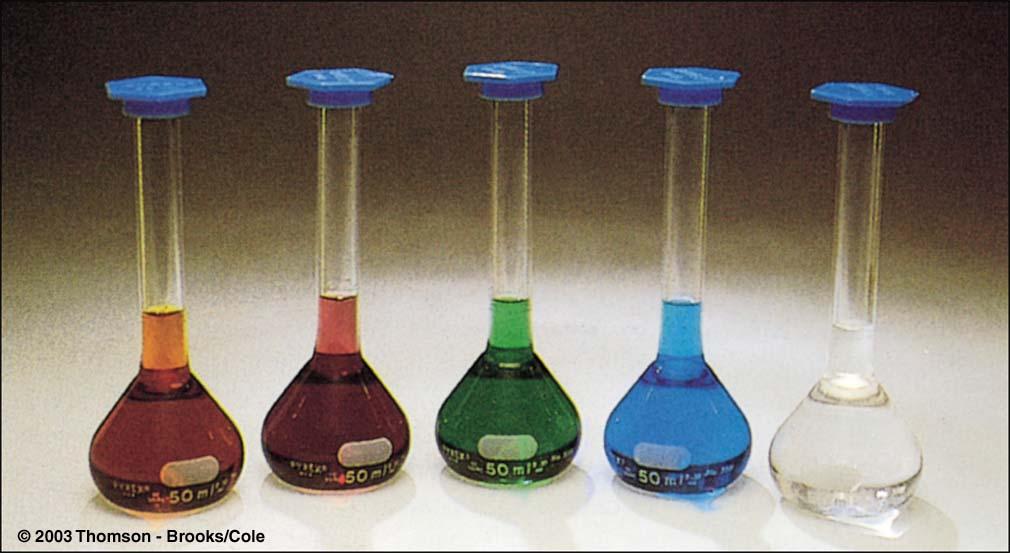 Electronic Structure and Colour ne of the more fun consequences of these partially filled d subshells is that the co-ordination complexes of transition metals are often brightly coloured.