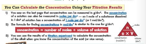 SC14d Titrations and Calculations question 27cm 3 of 0.