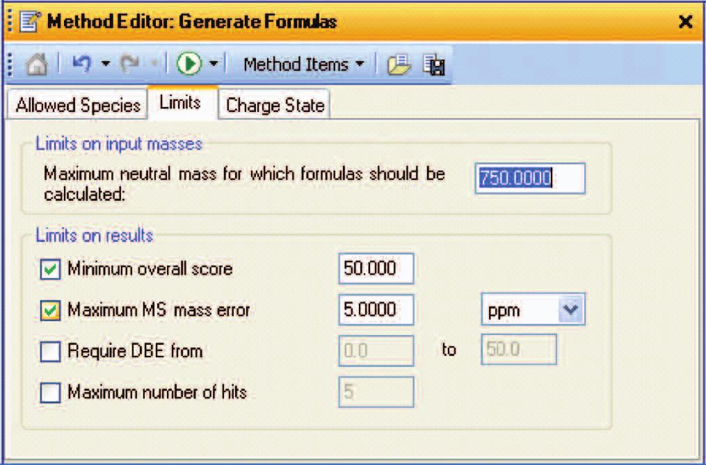 Figure 3. Other tab settings. Step 4. Run the Generate Formulas program with the forced chlorine atoms.