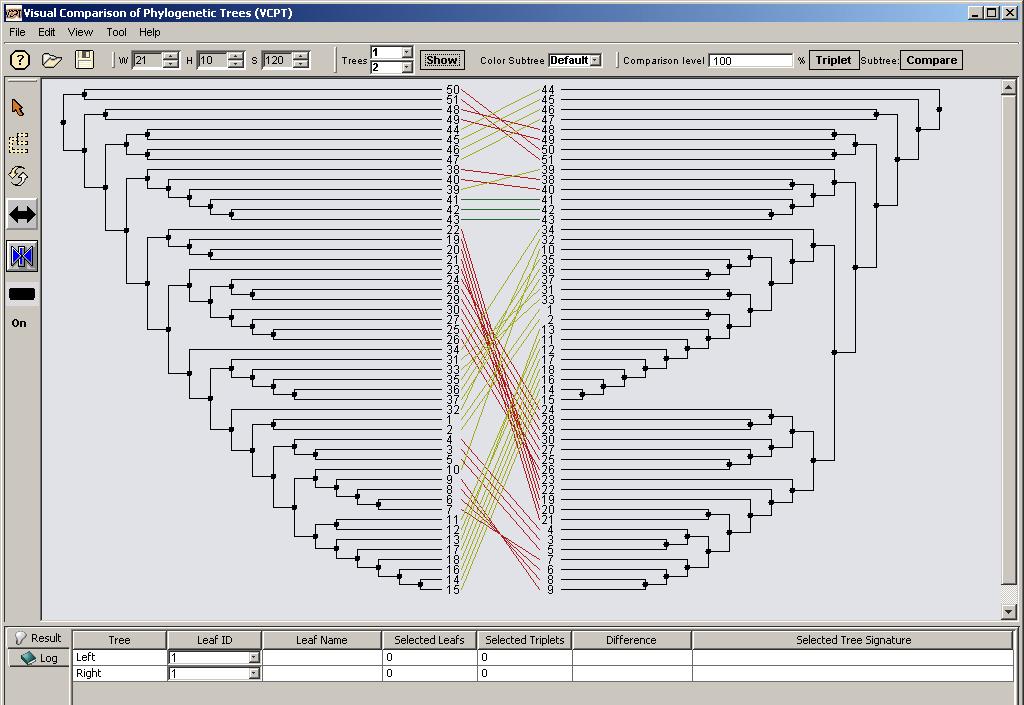 Figure 3: Visualisation tool interface Figure 4: Collapsing interior nodes 4.