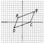 REF: 081835geo 6 ANS: To prove that ABCD is a parallelogram, show that both pairs of opposite sides of the parallelogram are parallel by showing the opposite sides have the same slope: m AB = 5 2 6 (