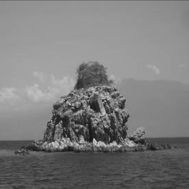 An island of solid rock in the Nusa