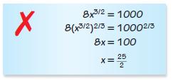 Section. In Exercises 7, solve the equation. Check your solution(s). (See Examples and 6.) 7. x = 8 9.