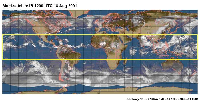 Satellite IR image at 1200 UTC on 18 Aug.