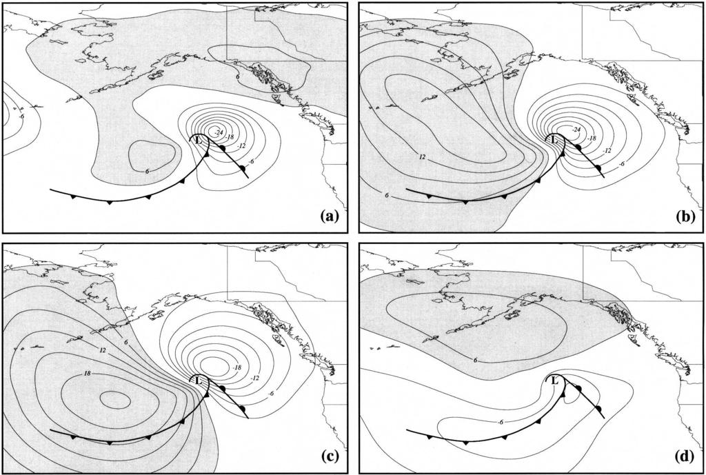 2808 M O N T H L Y W E A T H E R R E V I E W VOLUME 135 FIG. 6. (a) Same as in Fig. 5a, but for the 12-h period 0000 1200 UTC 7 Oct 2004. (b), (c), (d) Same as in Fig.