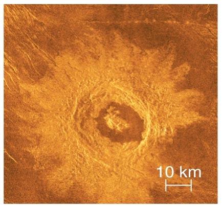 Cratering on Venus Venus has impact craters, but fewer