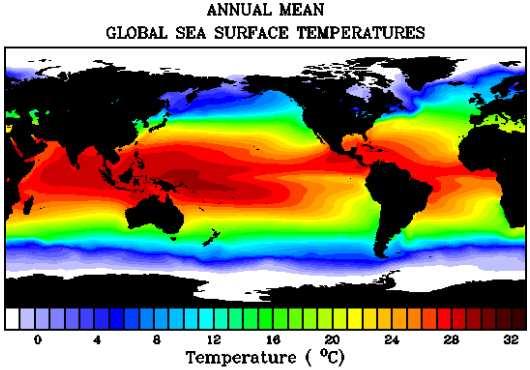 CHAPTER 1. INTRODUCTION TO THE TROPICS 20 Figure 1.18: Annual mean sea surface temperature in the tropics. equatorial plane from the zonal average. Figure 1.21, taken from Newell et al.