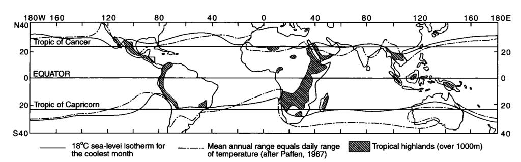 CHAPTER 1. INTRODUCTION TO THE TROPICS 5 Figure 1.1: Principal land and ocean areas between 40 N and 40 S.