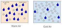 Humidity Warmer air can hold more water vapour than cooler air The amount of water vapour actually present in the air is the specific humidity It