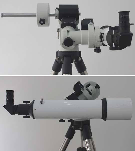 Polar Axis Cover Polar Axis (R.A. axis) Lat. Locking T-bolt R.A. balance Lat. Adj. Knob Azi. Adj. Knob Polar Scope Cover DEC balance Return the mount to Zero Position after balancing; i.e., CW Shaft points to ground, and telescope tip is at its highest position.