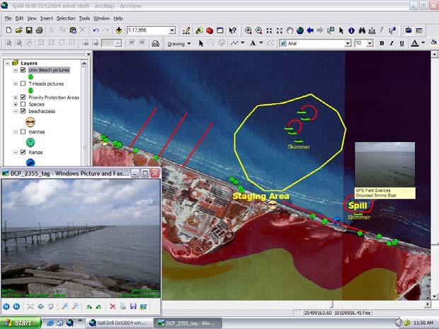 State-of-the-Art Present technology allows GIS to take a much more active role in oil spill response. This includes more interactive applications and live status maps in the EOC.