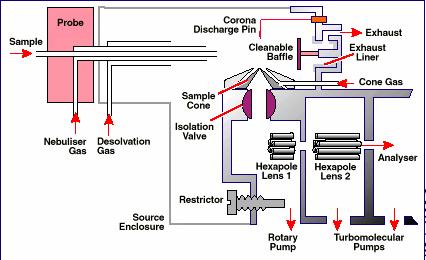 APcI Source Ionization of solvent & solvent