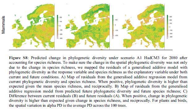 Reductions in phylogenetic diversity in southern Europe,