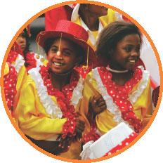 /Photolibrary South Africa People dress in colorful clothes. They go to parades. Marching bands play.