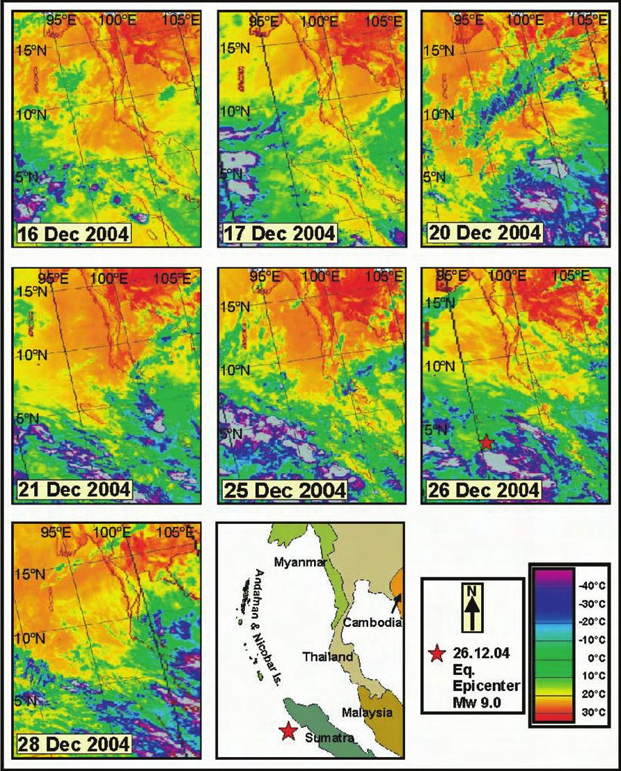 International Journal of Geoinformatics, Vol. 1, No. 4, December 2005 Figure 1 : NOAA-AVHRR daytime Land Surface Temperature (LST) time series maps of the Great Sumatra Earthquake of 26 December 2004.