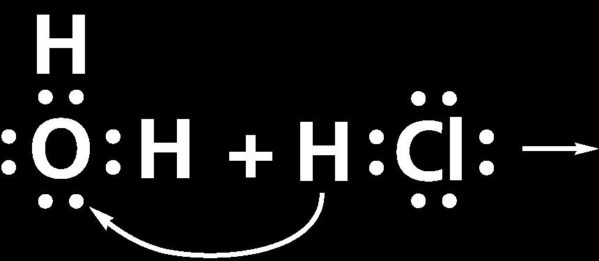 For each HCl molecule that reacts, a hydronium ion, H 3 O +, and a chloride ion, Cl, are produced.