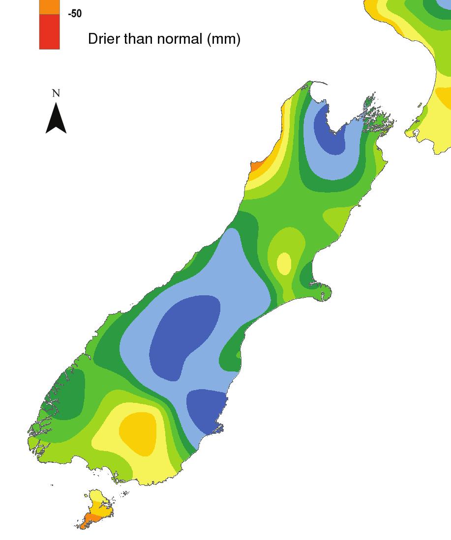 Canterbury. However, the extended heat and dryness over southern New Zealand resulted in an extension of the drought classification into Otago and Southland.