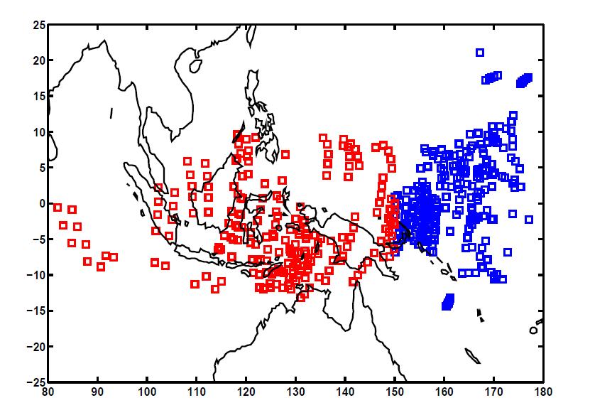 Final locations of the rays in the upper troposphere Ray tracing analysis