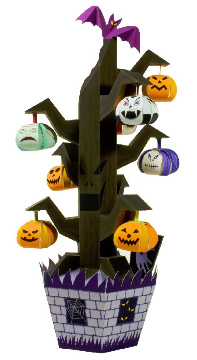 Halloween tree : Assembly Instructions Assembling the jack-o'-lanterns 4-1 Assemble a total of nine jack-o'-lanterns.