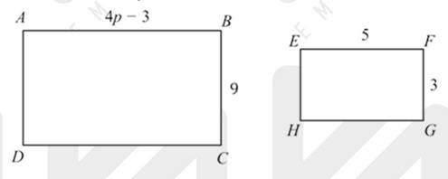 Question 5: In the figure below, rectangle ABCD is reduced to rectangle EFGH.