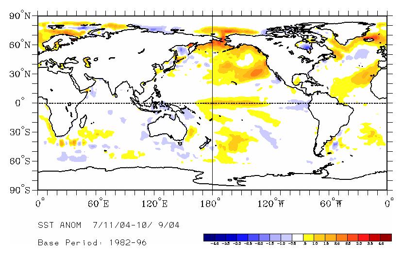 SST Anomaly for Summer 2004