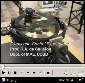Main Objectives of Laboratory Experiment: modeling and feedback control of a gyroscopic system Overview of experiments can also be found in a short (online) movie: download at http://maecourses.ucsd.
