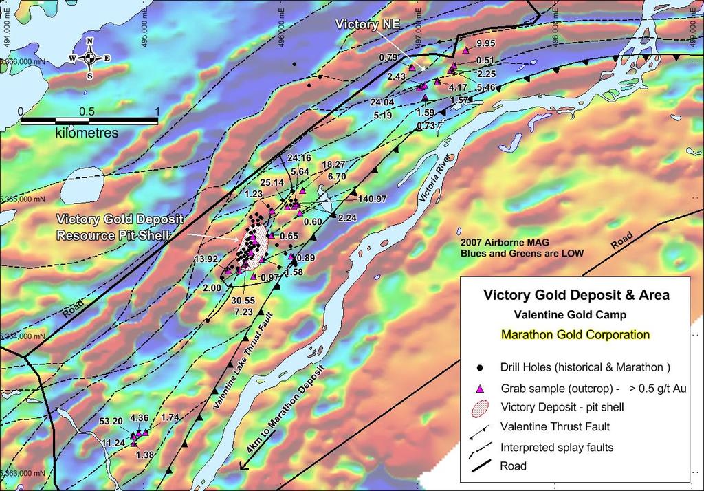 Victory Gold Deposit and Area