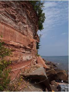 Shore Rescission on Lake Superior Lower Lake Levels Have Exposed Softer Limestone Layers to More