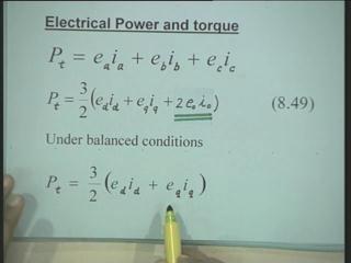 the stator voltage equations will become algebraic equations because if you just look here in this 3 equation then we have this as a derivative term and the moment you can
