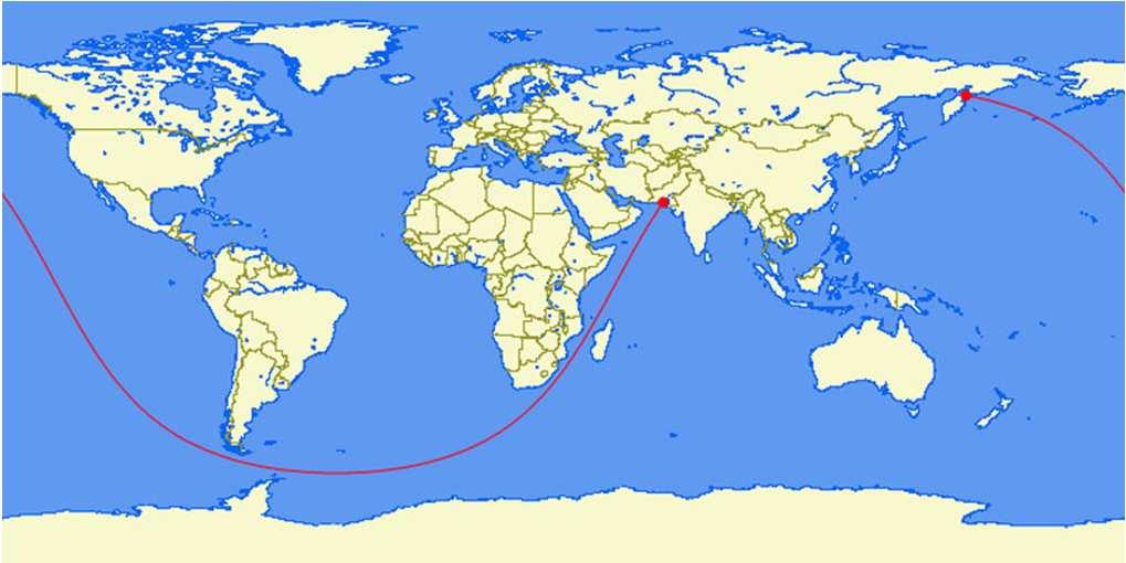 The Longest Straight Line You Can Sail on Earth