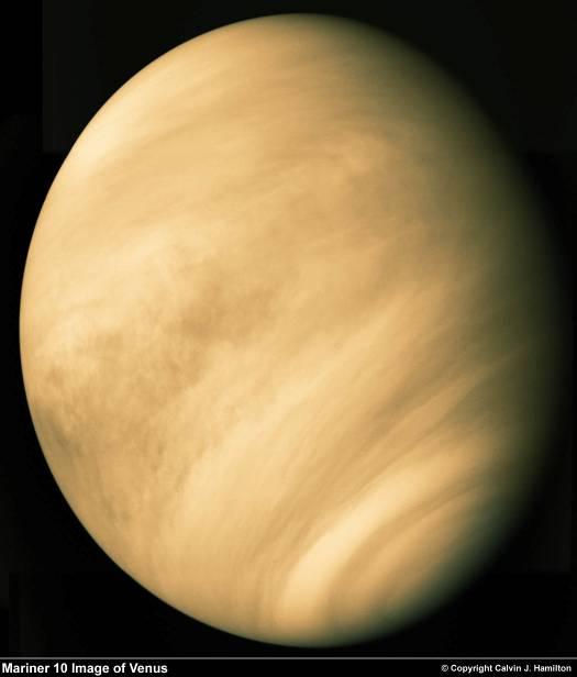 The surface of Venus is hidden from us by Venus has 100% cloud cover.