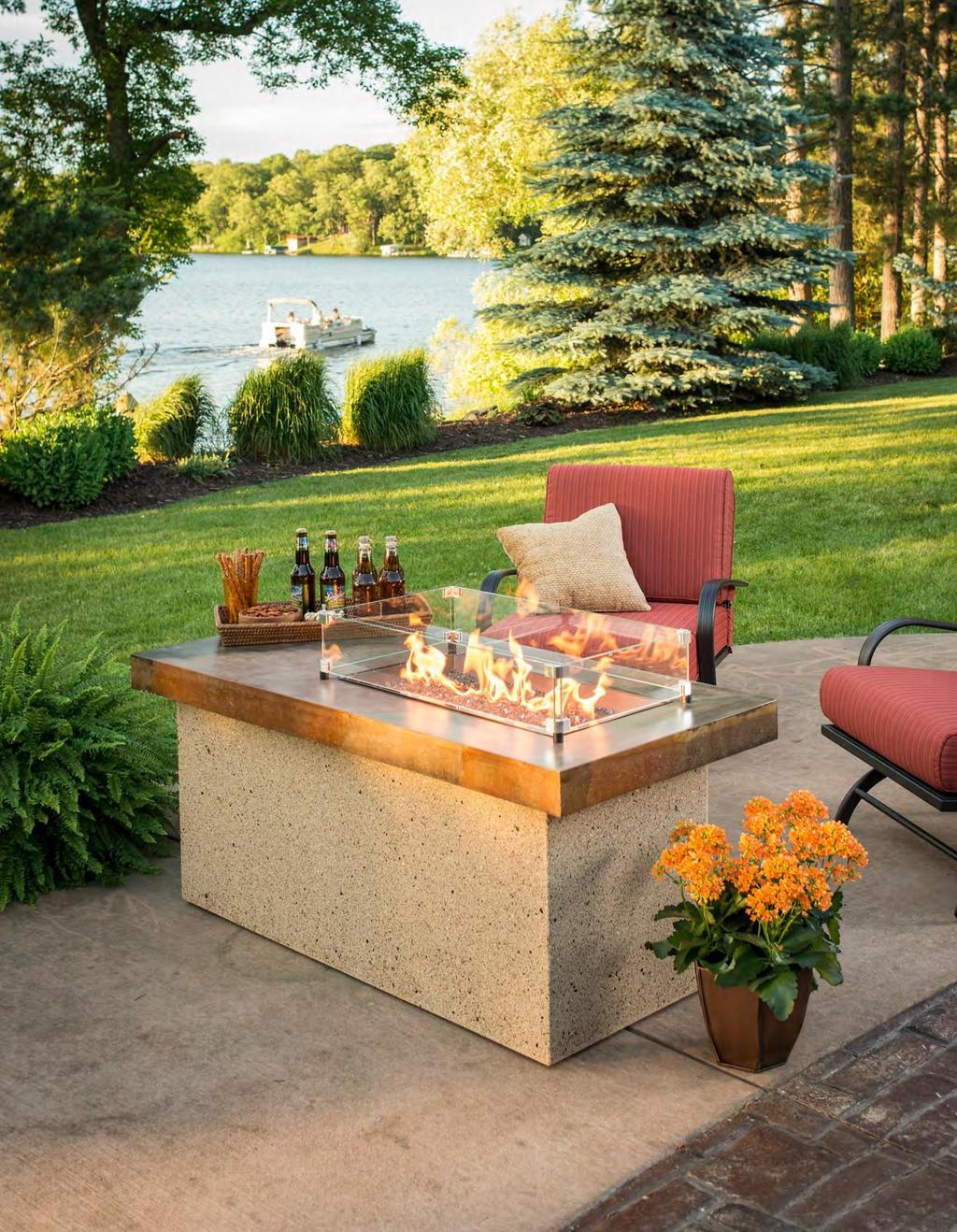 F I R E P I T S A warm, cozy fire for every space Light up the night and add warmth to your outdoor space with a beautiful fire pit, fire pit table, or table top model.