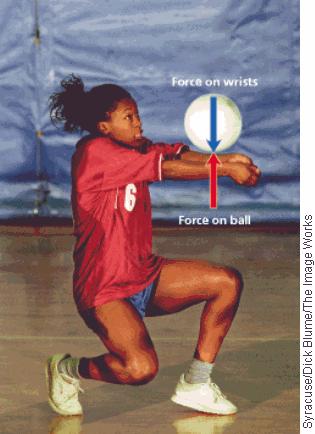 The action and reaction forces do not cancel out because they are acting on different objects. Look at the volleyball player on the right.