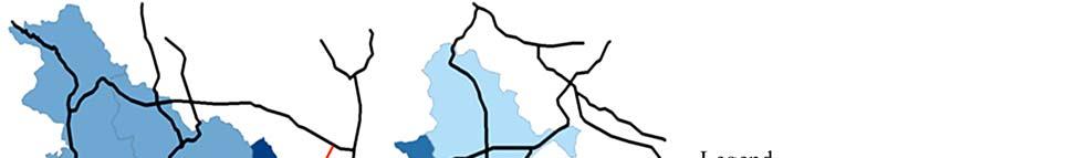 Two new roads accessing areas outside the city were also built in the south, leading to a continued increase in the number of stores, as shown in the gray-blue map.