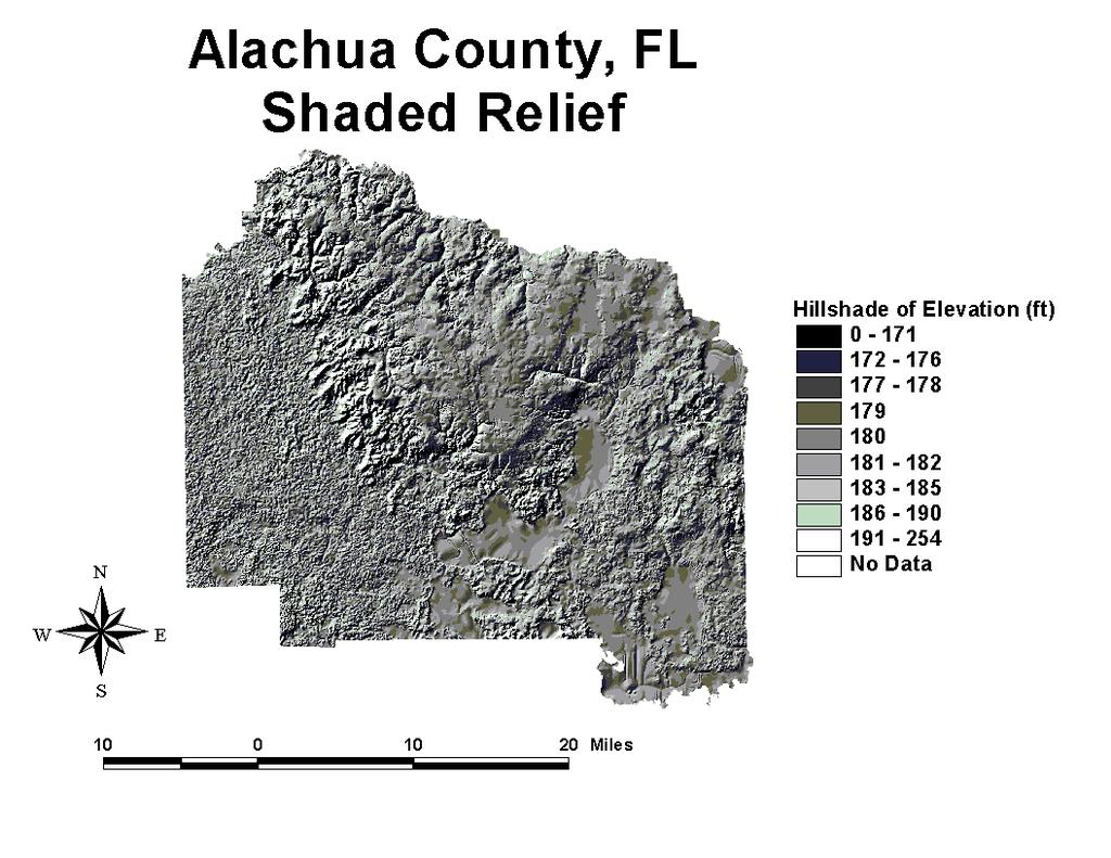 Comparison of Shaded Relief Maps for 315º