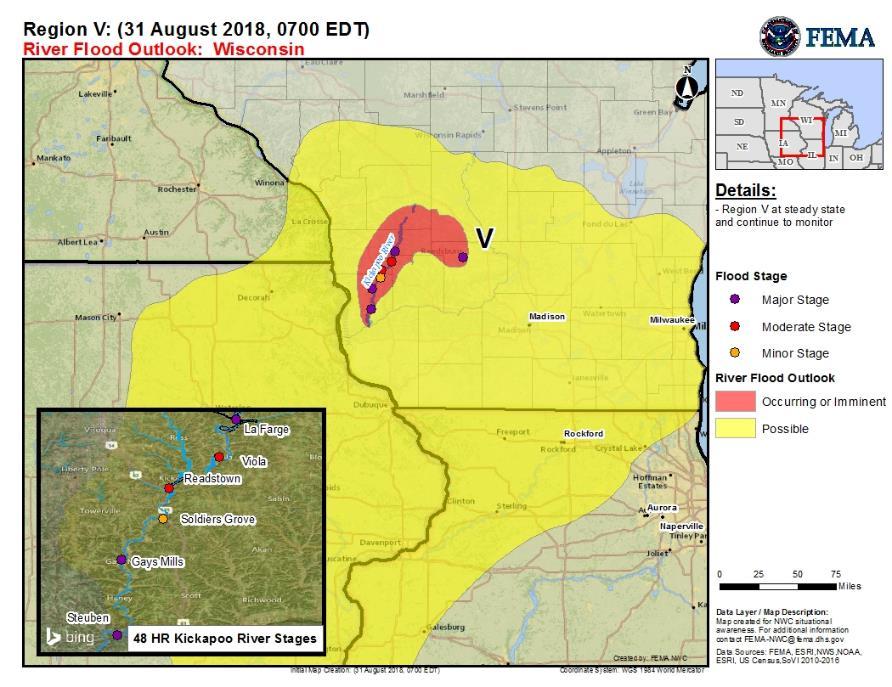Severe Weather & Flooding Wisconsin Situation August 20-29, severe thunderstorms delivered heavy rain, damaging wind, hail and tornadoes to large parts of Wisconsin, resulting in significant