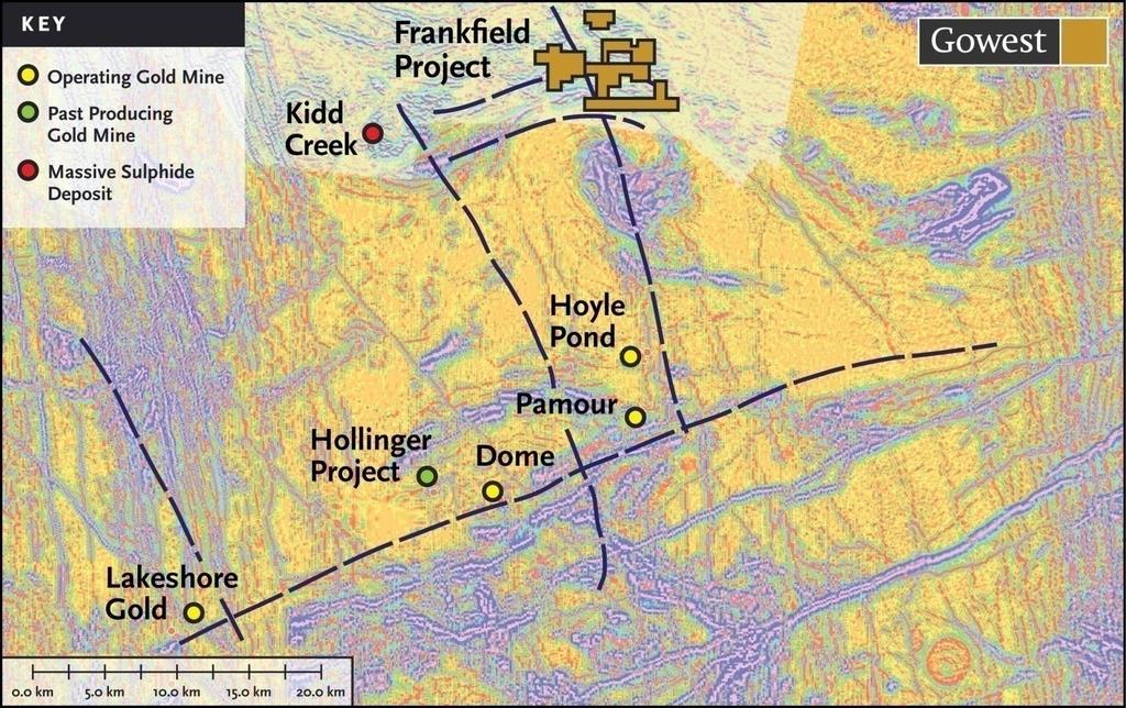 Frankfield Gold Property Regional Geology Located on significant shear