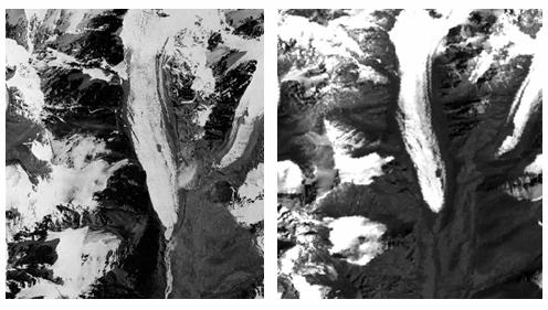 Field Techniques: GIS, GPS and Remote Sensing 131 Cross-sectional view through glacial snout showing changes in ice height.