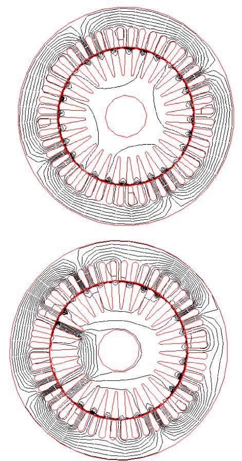 N. Halem et al. J Fundam Appl Sci. 211, 3(1), 111-125 117 Fig. 6 shows the magnetic flux distribution of a rotor cage with 5 broken bars at the transient state.