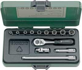 00 40ma/25/8 Socket set /4" u In sturdy sheet steel case, 3 pieces Content: 9 sockets with hexagon No 40a: sizes 3 /6; 7 /32; /4; 9 /32; 5 /6; /32; 3/8; 7