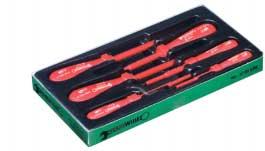 4 VDE-insulated Screwdrivers to DIN IEC 78 (CO) /VDE 0680 part 20/07.83 resp.