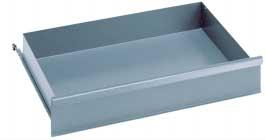 00 Drawers with plastic handles Coated with environmentally friendly silver-coloured textured powder-coat.