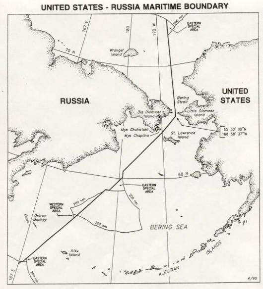 U.S. Russia Agreement: Territorial Sea, EEZ, and Continental Shelf Agreement between US & USSR Signed: June 1990 U.S. ratified: Sept 1991 Provisionally applied: June 1990 Longest maritime boundary in the world.