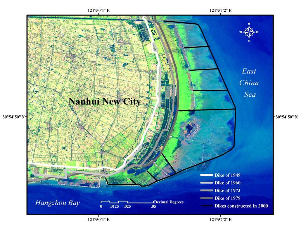 Nanhui New City Study Area located in the southeastern Pudong District of Shanghai 300 km 2 45% of the land was reclaimed from intertidal flats.