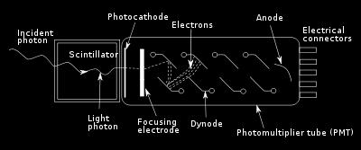 Sensors 1D sensor Photomultiplier Detect photons and amplify the signal