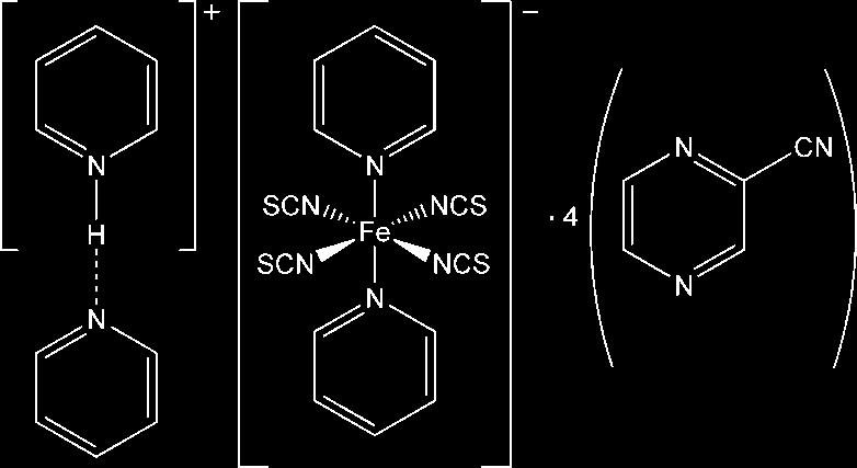 metal-organic compounds Acta Crystallographica Section E Structure Reports Online ISSN 1600-5368 Pyridinium bis(pyridine-jn)tetrakis(thiocyanato-jn)ferrate(iii) pyrazine-2-carbonitrile pyridine