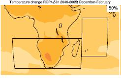 South Africa temperature rise: Dec