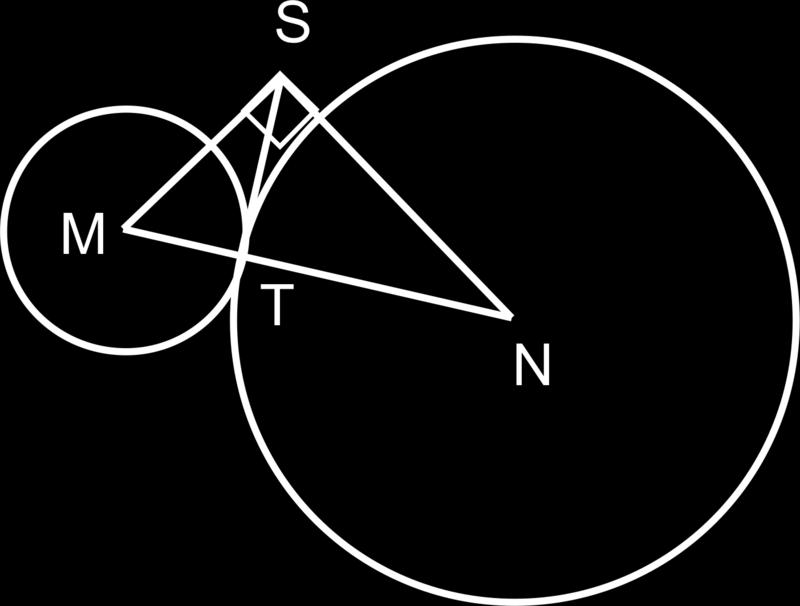 12.1. Parts of Circles & Tangent Lines www.ck12.org 31. Circles tangent at T are centered at M and N. ST is tangent to both circles at T.