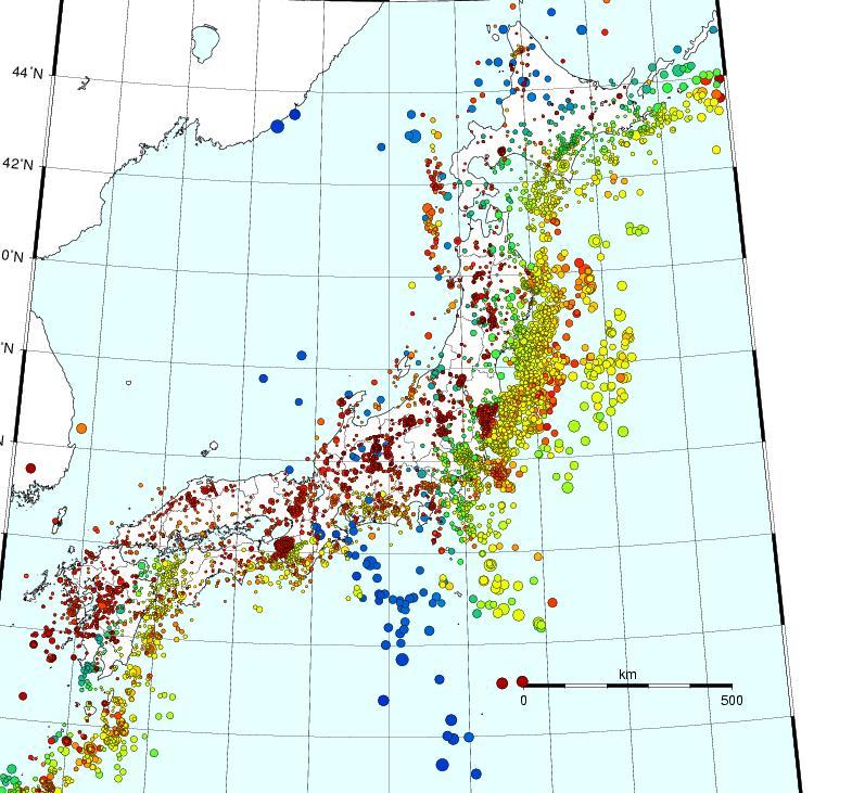 Seismic Activity 1 month More than 10 % of earthquakes in the world occur in JAPAN.