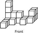 3 A three-dimensional figure made of identical cubes is shown below. Which of these could be the right-side view of this figure?